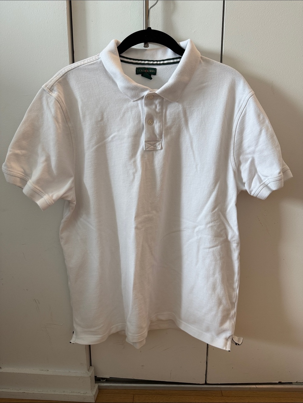 J. Crew White Men's Polo Shirt with Classic Knit Collar